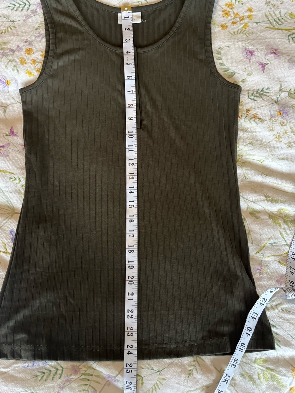 Kaffe Green Ribbed Tank Top Size Small - Picture 8 of 9